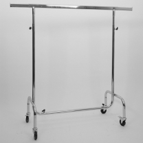 Стойка (вешало) напольная для магазина одежды, на колесах, хром ST012R50R
