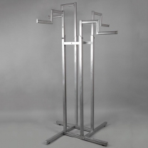 Стойка напольная для одежды, серый металлик, регулируемая с 4-мя ступенчатыми кронштейнами A-СТ-42-2-Л(сер мет)