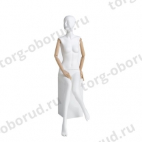 Манекен женский, сидячий с деревянными руками для магазина одежды MD-Jess 04