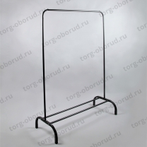 Вешало - стойка для одежды. Вешалка напольная металлическая одноярусная черная W-09