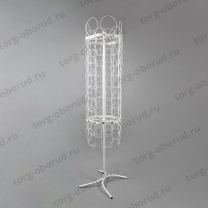 Вешалка стойка для шапок (головных уборов) вращающаяся металлическая устойчивая белая Стел-114(60)-Т