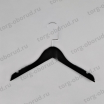 Вешалка-плечики деревянная для одежды, черная C31-34/1(черн/хром)
