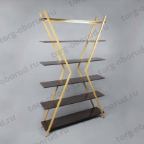 Стеллаж  металлический торговый неразборный СТМ-67-Л(зол/венге)