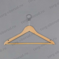Вешалка-плечики деревянная, антивандальная C30N/AB(светл/хром)