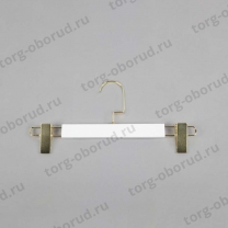 Вешалка-плечики деревянная, с зажимами, детская WS 006/1-32(бел/зол)