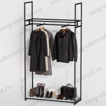 Стеллаж напольный для магазина с полкой ЛДСП A22120-01(ч/б)