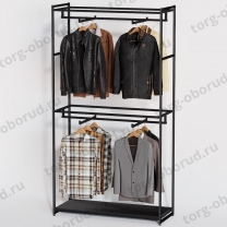 Стеллаж напольный для магазина с полкой ЛДСП A22120-03(ч/ч)