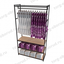 Стеллаж напольный для магазина с полками ЛДСП A22120-11(ч/дс)