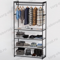 Стеллаж напольный для магазина с полками ЛДСП A22120-19(ч/б)