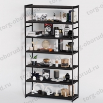 Стеллаж напольный для магазина с полками ЛДСП A22120-21(ч/ч)