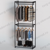 Стеллаж напольный для магазина с полкой ЛДСП A2290-04(ч/б)