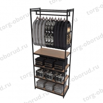 Стеллаж напольный для магазина с полками A2290-19(ч/дс)