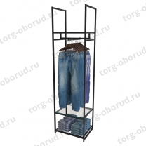 Стеллаж напольный для магазина с полками из стекла AC2260-06(черн)