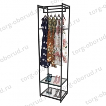 Стеллаж напольный для магазина с полками из стекла AC2260-09(черн)