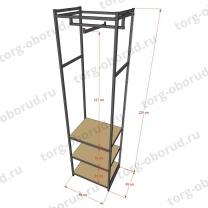 Стеллаж напольный для магазина с полками A2260-10(ч/ч)