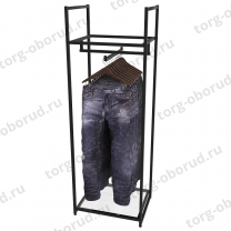 Стеллаж напольный для магазина с полкой из стекла AC1760-01(черн)