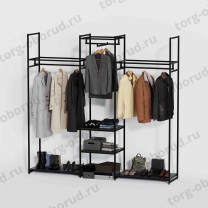 Стеллаж напольный для магазина с полками K2203(ч/ч)