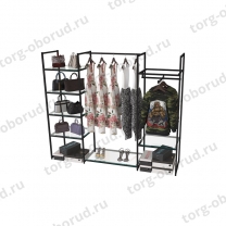 Стеллаж напольный для магазина с полками KC1707(черн)