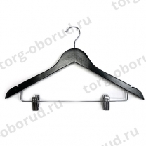 Плечики деревянные с зажимами, для одежды, черные MD-WS 009(черн)