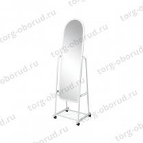 Зеркало напольное для примерки в магазине одежды, с полкой A312(бел)