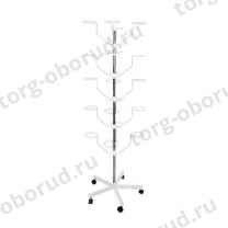 Стойка (вешало) для головных уборов напольная, цвет белый/хром MD-AVS 3-042(бел)