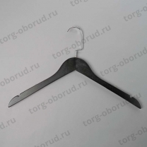 Плечики (вешалка) деревянные для одежды, черный/хром C31/1-К(черн/хром)