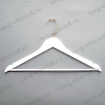 Плечики (вешалка) деревянные для одежды, белый/золото C30N/1-К(бел/зол)