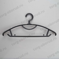 Вешалка-плечики пластиковая с перекладиной для одежды АМ077(черн)
