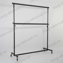 Вешало (стойка) напольное двухъярусное на колесах, черный муар СТ-311-Л(черн)