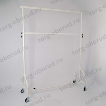 Вешало напольное на колесах, регулируемое, цвет белый СТ-021-Л(бел)
