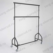 Вешало напольное на колесах, регулируемое, цвет черный муар СТ-021-Л(черн)