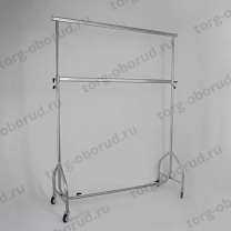 Вешало напольное на колесах, регулируемое, цвет серый металлик СТ-021-Л(сер)