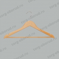 Плечики для одежды, деревянные, с перекладиной, светлое дерево C30N-C33XX(светл/хром)