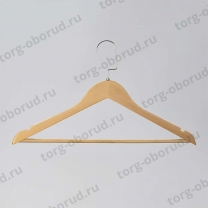 Плечики для одежды, деревянные, с перекладиной, светлое дерево C30N/1-C33XX(светл/хром)
