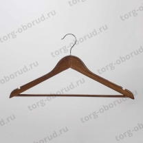 Плечики из дерева с перекладиной и противоскользящими вставками, темное дерево C30N-T150BR(т.дерево/хром)