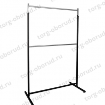 Вешало (стойка) напольное двухъярусное регулируемое, черный/металлик М-ТВ-125(черн/мет)