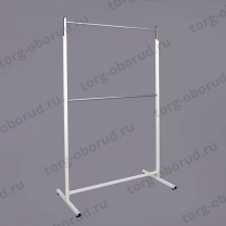 Вешало (стойка) напольное двухъярусное регулируемое, белый/металлик М-ТВ-125(бел/мет)