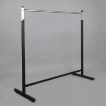 Вешало - стойка для одежды. Вешалка напольная регулируемая металлическая одноярусная, серое + черное , A-СТ-107Н-Л