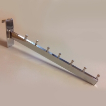 Кронштейн для решетки (сетки) хромированный для оборудования магазина, 7 штырьков 8601