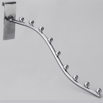 Кронштейн для решетки (сетки) хромированный для оборудования магазина, 9 шариков 8908