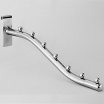 Кронштейн для решетки (сетки) хромированный для оборудования магазина, 7 шариков 8501