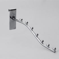 Кронштейн для решетки (сетки) хромированный для оборудования магазина, длина 300 мм 8003