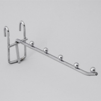 Крючок для решетки (сетки) хромированный для оборудования магазина, длина 200 мм, 5 шариков 220011