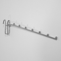 Крючок для решетки (сетки) хромированный для оборудования магазина, длина 250 мм, 7 шариков 220014