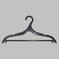 Вешалка плечики для нижнего белья и одежды пластиковая с перекладиной, выемками и крючками, черная, размер одежды: 40-42(S), В-108