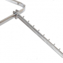 Кронштейн на овальную трубу для оборудования магазина 400мм, 9 штырьков, хром. U7299N