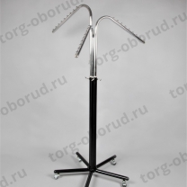 Вешало - стойка для одежды. Вешалка напольная регулируемая металлическая 3-х рожковая стационарная, хром + черное, D3-063