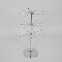 Вешало - стойка. Вешалка настольная для галстуков или ремней металлическая трехярусная, хром, HDA-210K