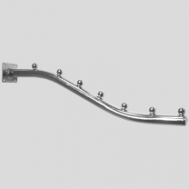 Кронштейн 350 мм, 7 шариков, хром, для крепления к стене при оборудовании магазина, 8501А