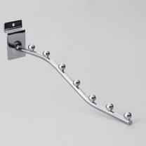 Крючок 270 мм, 7 шариков, хром к торговой панели для оборудования магазинов 220135